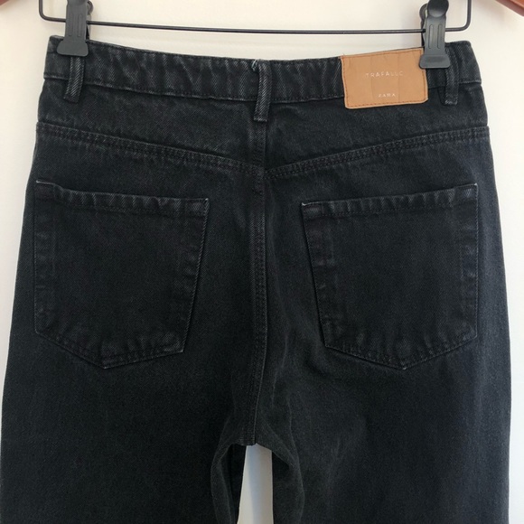 Zara Trafaluc Women's Mom Jeans Black Denim 80s Size 2 - Picture 7 of 10